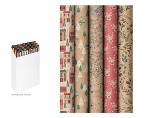 baliaci papier vianočný rolky 200x70 KRAFT mix č.4 5811810
