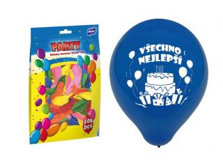 balónik M štandard 23cm všechno nejlepší mix 8000129