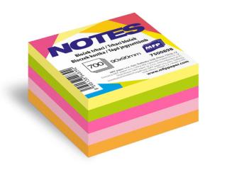 bloček nelepiaci 90x90mm 700 listov mix 5 farieb neón 7500898