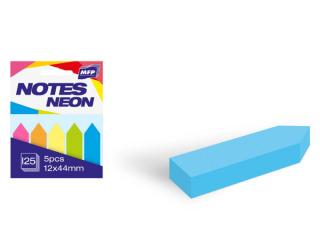 bloček samolepiaci 5ks 12x44mm 125 listov mix 5 farieb neón 7500893