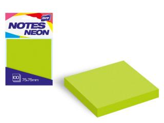 bloček samolepiaci 75x75mm 100 listov zelený neón 7500891
