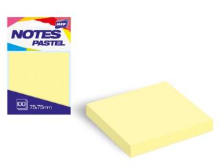 bloček samolepiaci 75x75mm 100 listov žltý pastelový 7500894