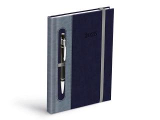 diár 2025 D801 PU dark blue/gray - na pero denný 7781355