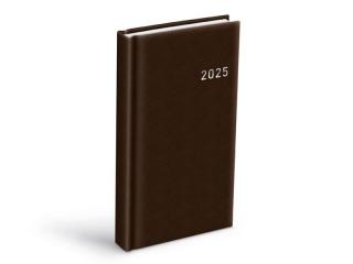 diár 2025 D802 PVC dark brown 90x170mm denný 7781391