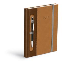 diár 2025 T805 PU brown/dark brown - na pero týždenný 7781378