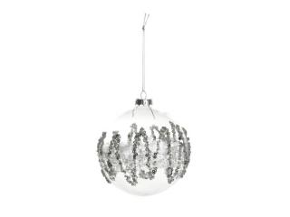 guľa sklenená strieborná 8cm 8886168