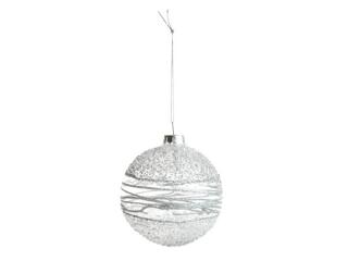 guľa sklenená strieborná 8cm 8886170