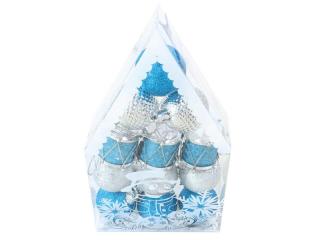 gule vianočné set 4cm/12ks modré+strieborné 8886258