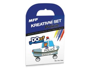 kreatívny set - Polícia - nafukovacie auto 1041989