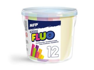 kriedy M chodníkové fluo guľaté 12ks mix farieb - kýblik 6320143