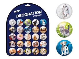 magnet dekoračný guľatý 3,5cm mix č.6 - zvieratká 4200280