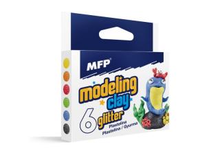 modelovacia hmota 6 ks farieb GLITTER 100g 5301174