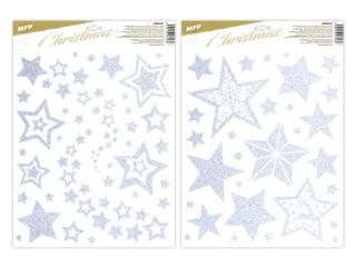 okenná fólia vianoce gliter VA027 strieborné 30x42cm 3091 8886451