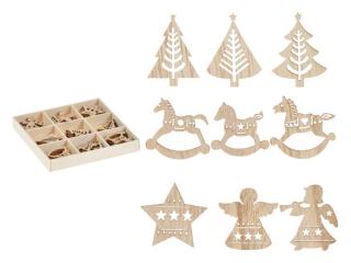 ozdoby drevené set mix 27ks/3x3cm XC2018902 8885849