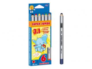 pastelky 6 Super Jumbo 3v1 6300336