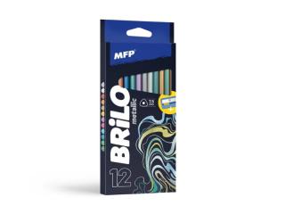 pastelky BRILO 12 ks Metalické triangular so strúhadlom 6300625