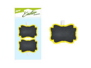 popiska drevo so štipcom 7x7cm žltá 2221638