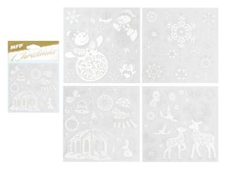 samolepka vianočná so strieborným glitrom 180x180mm 8882327