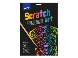 škrabací obrázok šablóna A4 Pes 21x29cm + 2 listy 1032221