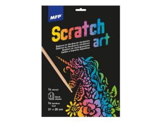 škrabací obrázok šablóna A4 Unicorn 21x29cm + 2 listy 1032220