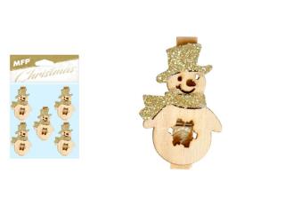 snehuliaky so štipcami 5ks 4,5cm 8886122