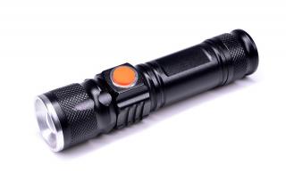 Solight LED nabíjacie vreckové svietidlo, 200lm, 3W, zoom, Li-Ion