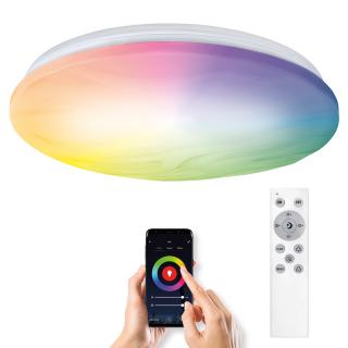 Solight LED smart stropné svetlo Wave, 30W, 2300lm, wifi, RGB + CCT, diaľkové ovládanie
