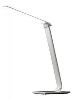 Solight LED stolná lampička stmievateľná, 12W, voľba teploty svetla, USB, biely lesk
