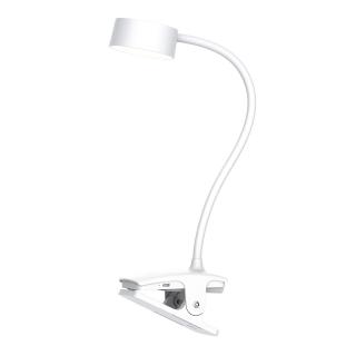 Solight LED stolná nabíjacia lampička, 2W, 210lm, 3CCT, biela, clip