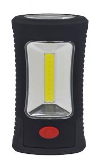 Solight LED svietidlo pracovné, 120+40lm, 3W COB + 3 SMD LED, hák + magnet, 3 x AAA
