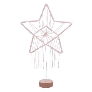 Solight LED vianočná hviezda stolná, pletená, 35x LED, 2x AAA