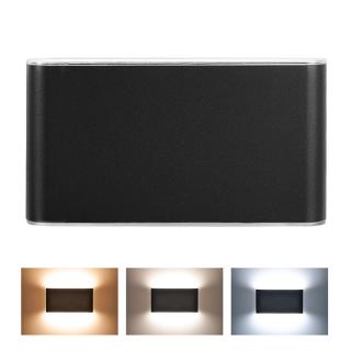 Solight LED vonkajšie nástenné osvetlenie Modena, 12W, 800lm, 3CCT, čierna