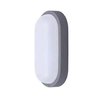 Solight LED vonkajšie osvetlenie oválne, 13W, 910lm, 4000K, IP54, 21cm, sivá farba