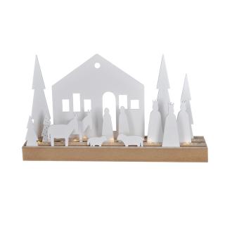 Solight LED zimná dedinka, modulárna, 14x prvkov, 10x LED, 2x AAA