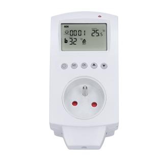 Solight termostaticky spínaná zásuvka, zásuvkový termostat, 230V/16A, režim vykurovania alebo chladenia, rôzne teplotné režimy