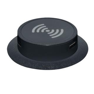 Solight USB A+C 20W PD+  Wireless 15W výsuvná nabíjačka, černá