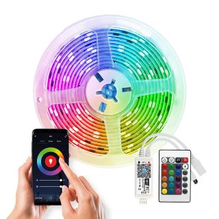 Solight wifi Smart LED svetelný pás, RGB, 5m, sada s adaptérom a dialkovým ovladačom