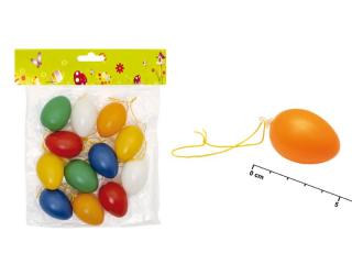 vajíčka plast 4cm jednofar 12ks mix S32081 2221006