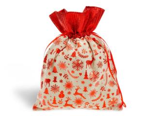 vrecko textil vianočné koláž 18x23cm 5800738