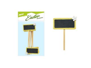 zápich popiska 6ks/14cm žltá drevo 2221605