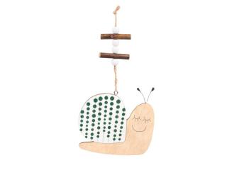 záves drevo slimák 10cm natur zatvorené oči 2221733