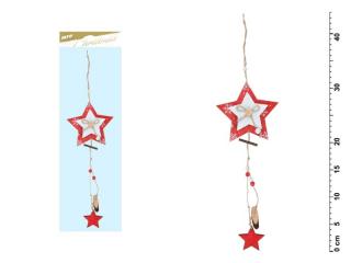 záves Hviezda červená 44x12cm JK- 6067A 8885696