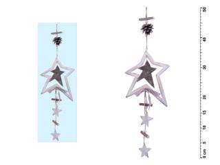 záves Hviezdička drevená 50cm JK- 2481B 8885515