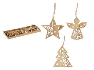 záves Ozdoby drevené set mix 9ks/6,5x6,5cm XC2018905 8885851