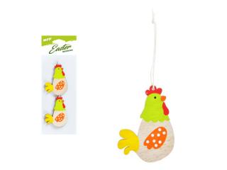 záves Sliepočka 2ks drevo 6,5cm žltá 2221422