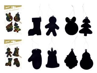 záves vianočný škrabací obrázok set 4ks 1001 11x19cm 8886449
