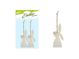 záves Zajace 2ks/11cm natur drevo 2221617