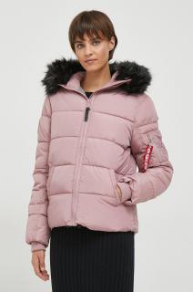 Alpha Industries - Hooded Puffer Alpha Wmn -bunda, ružová Farba: ružová, Veľkosť: M