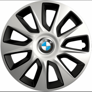 PUKLICE PRE BMW 15" STRATOS silver/black 4ks