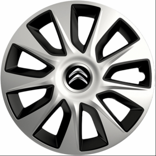 PUKLICE PRE CITROEN 15" STRATOS silver/black 4ks